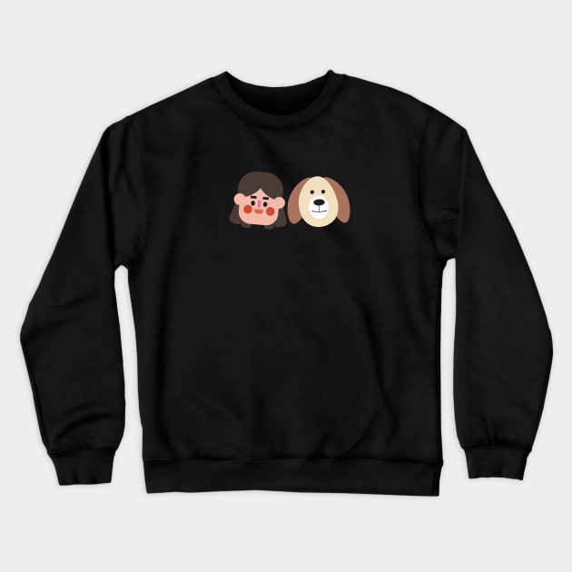 Just A Girl And Her Dog Crewneck Sweatshirt by waoeclub